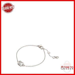Solitaire Bracelet with Cubic Zirconia, Lobster Clasp, Brass Chain